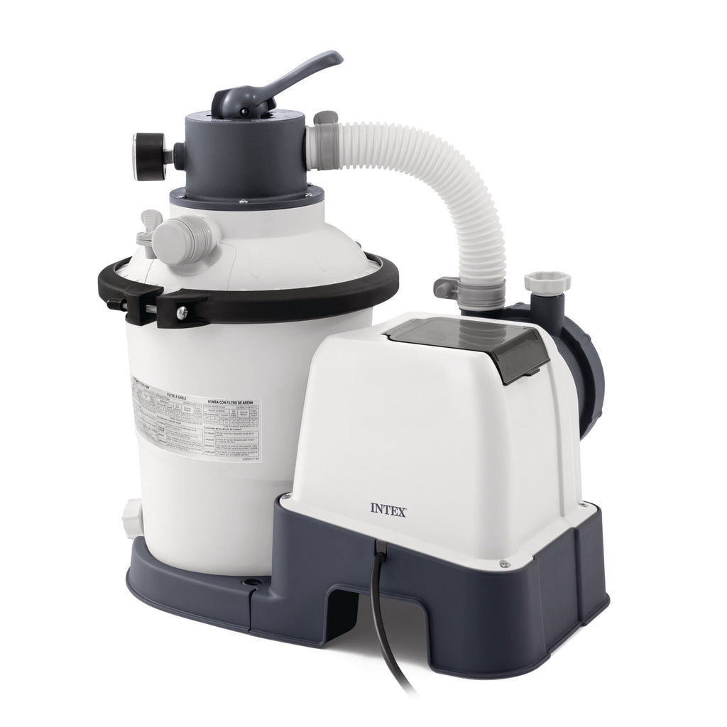 Intex10 inch Krystal Clear Sand Filter Pool Pump, 1500 Gph Motor 1200 GPH System Flow Rate with GFCI, 110-120 V